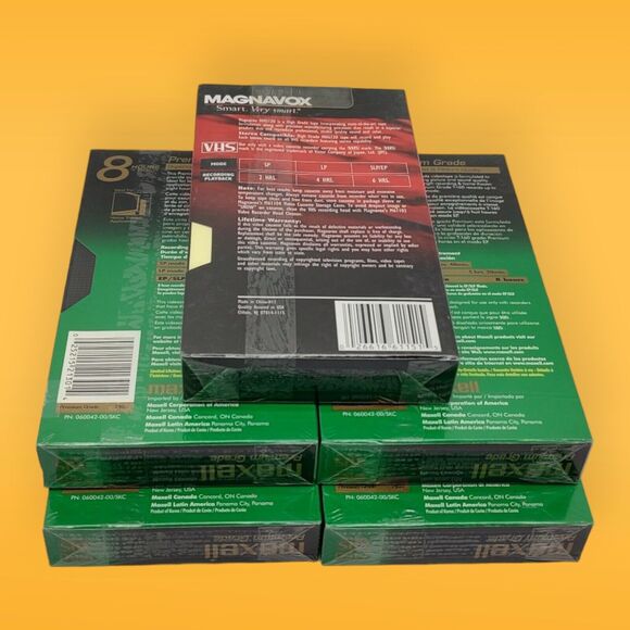 NEW Maxell Premium Grade VHS T160 (4 Videocassettes) + 1 Magnavox T120 Extra HG - Picture 5 of 13